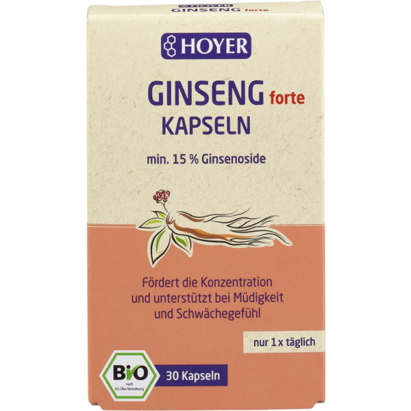 Hoyer Økologiske Ginseng kapsler 30 kapsler