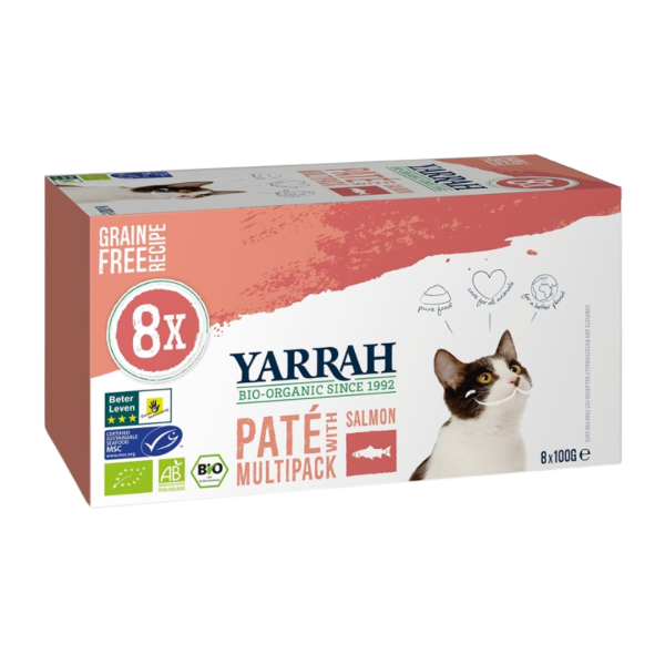 Yarrah Bio Katzen Schalen Multipack Pastete Lachs (MSC)