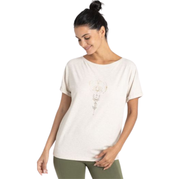 Spirit of Om Shirt comfort fit Eka Padma - sand-nature melange gold