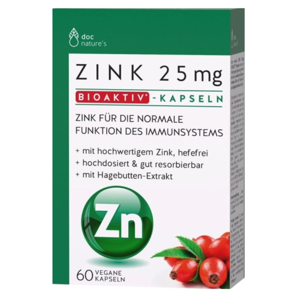 Doc Nature’s Zink 25mg Bioaktiv-Kapseln, 60 St