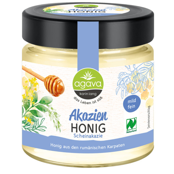 agava Bio Akazienhonig mit Frühjahrsblüte