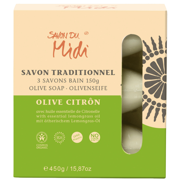 Savon Du Midi Bio Seife Zitrone-Olive, 3x150g