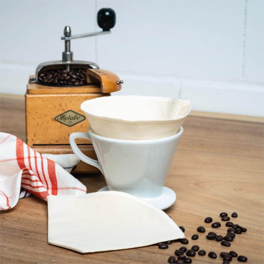 Living Crafts Kaffefilter af bomuld, størrelse 4, 2 stk. pakke greenist.dk