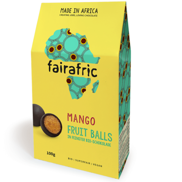 fairafric Økologiske Mango Fruit Balls i fineste chokolade