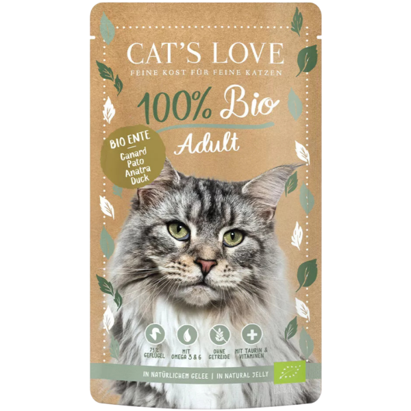 CAT&#039;S LOVE Katzen Nassfutter Ente, 100 g Beutel