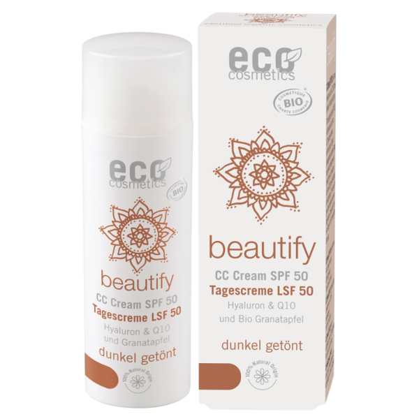 Eco Cosmetics ECO CC Creme getönt LSF 50 dunkel