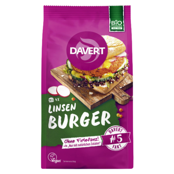 Davert Bio Linsen Curry Burger